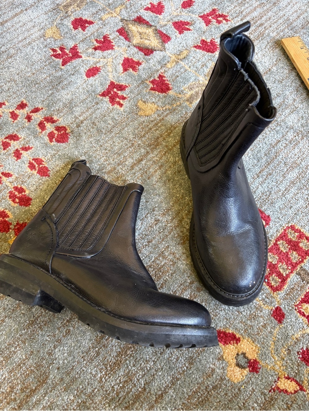Frye ella leather moto boot womens 6.5 black - Picture 3 of 7